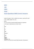 CEM 141 MSU Final Exam Questions With Correct Answers &comma;