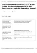 PA State Salesperson Test Exam &lpar;2025&rpar; UPDATE Verified Questions And Answers &vert; With 100&percnt; Correct Answers graded A&plus; Guaranteed Success&excl;&excl;