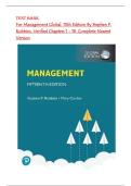 TEST BANK For Management Global&comma; 15th Edition By Stephen P&period; Robbins&comma; Verified Chapters 1 - 18&comma; Complete Newest Version 2025