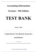 Test Bank &mdash; Accounting Information Systems&comma; 9th Edition &mdash; James A&period; Hall