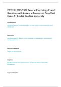 PSYC 101 2025&sol;2026 General Psychology Exam 1  Questions with Answers Guaranteed Pass Real  Exam A&plus; Graded Samford University
