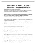 2025-2026 NFHS SOCCER TEST EXAM QUESTIONS WITH CORRECT ANSWERS&period;