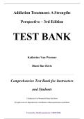 Test Bank &mdash; Addiction Treatment&colon; A Strengths Perspective&comma; 3rd Edition &mdash; Katherine van Wormer & Diane Rae Davis