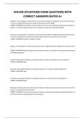SOCCER SITUATIONS EXAM QUESTIONS WITH CORRECT ANSWERS RATED A&period;