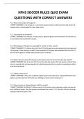 NFHS SOCCER RULES QUIZ EXAM QUESTIONS WITH CORRECT ANSWERS