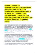 HESI EXIT ADVANCED PATHOPHYSIOLOGY COMPLETE EXAM &lbrack;NEW 2025&sol;2026 UPDATE&rsqb; ALL COMPREHENSIVE QUESTIONS AND A DETAILED BREAKDOWN OF ALL ANSWERS EXAM &vert; COMPLETE TEST SOLUTION &vert; PASSED & REWORDED FOR ORIGINALITY GRADE A&plus; &vert; BRAND NEW&excl;&excl;&excl;
