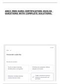 ANCC MED-SURG CERTIFICATION 2025&sol;26  QUESTIONS WITH COMPLETE SOLUTIONS&period;