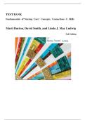 TEST BANK Fundamentals of Nursing Care&colon; Concepts&comma; Connections & Skills Marti Burton&comma; David Smith&comma; and Linda J&period; May Ludwig