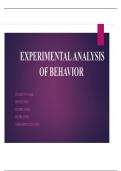 EXPERIMENTAL ANALYSIS OF BEHAVIOR