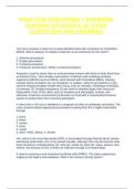 PRACTICE QUESTIONS &plus; ANSWERS NURSING STUDENTS NZ EXAM QUESTIONS AND ANSWERS