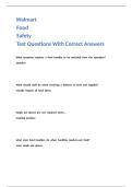 Walmart Food Safety Test Questions With Correct Answers