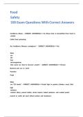 Food Safety 100 Exam Questions With Correct Answers