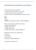 Food Safety Exam Questions and Answers