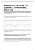 Advanced NRP 8th Edition Test Questions and Answers 2025 &vert; Real Exam &vert; Updated & Verified