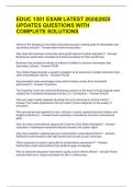 EDUC 1301 EXAM LATEST 2024&vert;2025 UPDATES QUESTIONS WITH COMPLETE SOLUTIONS 