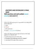 Anatomy and Physiology II Final Exam Questions and Verified Answers &vert; Real Exam 2025