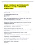 EDUC 1301 EXAM QUESTIONS WITH CORRECT DETAILED ANSWERS &lpar;GRADED A&plus;&rpar; 