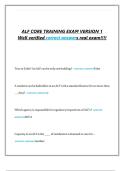 Assisted Living Facility &lpar;ALF&rpar; Core Training &ndash; Exam Version 1 with Verified Answers
