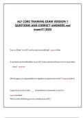 ALF Core Training Exam Version 1 Questions & Correct Answers 2025 &vert; Real Exam