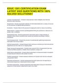 EDUC 1301 CERTIFICATION EXAM LATEST 2025 QUESTIONS WITH 100&percnt; SOLVED SOLUTIONS&excl;&excl; 
