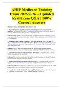 AHIP Medicare Training Exam 2025&sol;2026 &ndash; Updated Real Exam Q&A &vert; 100&percnt; Correct Answers