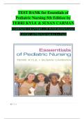 Test Bank for Essentials of Pediatric Nursing 5th Edition by Terri Kyle and Susan Carman