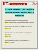 FL TITLE EXAM ACTUAL 2025&sol;2026 QUESTIONS AND 100&percnt; CORRECT ANSWERS