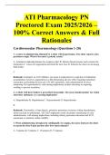 ATI Pharmacology PN Proctored Exam 2025&sol;2026 &ndash; 100&percnt; Correct Answers & Full Rationales