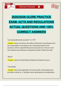 2025&sol;2026 OLERE PRACTICE EXAM- ACTS AND REGULATIONS ACTUAL QUESTIONS AND 100&percnt; CORRECT ANSWERS