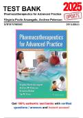 Test Bank For Pharmacotherapeutics for Advanced Practice 8th Edition By Virginia Poole Arcangelo&semi; Andrew Peterson&semi; Veronica Wilbur&semi; Jennifer A&period; Reinhold &vert; Complete Exam Prep 2025
