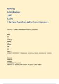 Nursing Microbiology 2460 Exam 1 Review Questions With Correct Answers