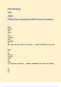 Microbiology UTA 2460 &ndash; FINAL Exam Questions With Correct Answers
