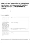 NFPA 1031 - Fire Inspector 1 Exam comprehensive questions and verified answers ACTUAL EXAM 2025 TEST&excl;&excl; Graded A&plus; &vert; 2025&vert;2026 EXAM UPDATE