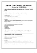 CQM-C Exam Questions and Answers &ndash;  Graded A&plus; &lpar;2025&sol;2026&rpar;  Construction Quality Management for Contractors &lpar;USACE &sol; NAVFAC Certified  Review&rpar; 