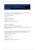 Pathophysiology Exam 3 Practice Questions exam with correct answers 