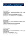 U of A Pathophysiology NURS 3314 Test 1 exam with correct answers