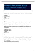 Pathophysiology Exam 4 Study Questions exam with correct answers