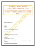 ALABAMA WASTEWATER COLLECTION GRADE 1 C EXAM QUESTIONS AND DETAILED ANSWERS&period; EXPERT VERIFIED FOR GUARANTEED PASS&period;