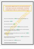 AMAZON DRIVER EXAM QUESTIONS AND DETAILED ANSWERS&period; EXPERT VERIFIED FOR GUARANTEED PASS&period;