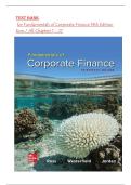 Test Bank for Fundamentals of Corporate Finance 13th Edition Ross &sol; All Chapters 1 - 27 &sol; ISBN&colon;9781265553609 Full Complete Covered Verified Newest Version