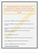 INSTRUMENTAL ANALYSIS EXAM QUESTIONS AND DETAILED ANSWERS&period; EXPERT VERIFIED FOR GUARANTEED PASS&period;