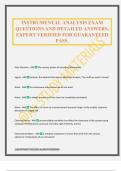 INSTRUMENTAL ANALYSIS EXAM QUESTIONS AND DETAILED ANSWERS&period; EXPERT VERIFIED FOR GUARANTEED PASS&period;
