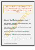 INSTRUMENTAL ANALYSIS Bundled Exams 2025 Questions and Answers