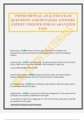 INSTRUMENTAL ANALYSIS EXAM QUESTIONS AND DETAILED ANSWERS&period; EXPERT VERIFIED FOR GUARANTEED PASS&period;