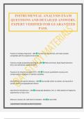 INSTRUMENTAL ANALYSIS EXAM QUESTIONS AND DETAILED ANSWERS&period; EXPERT VERIFIED FOR GUARANTEED PASS