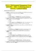 WGU C708 Financial Management Exam 2025&sol;2026 &ndash; 100&percnt; Verified Questions & Answers &vert; Updated Edition
