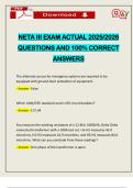 PACKAGE DEAL&colon;&colon;&colon; NETA EXAMS LEVEL I&comma; II&comma; III&comma; PERSONAL TRAINER ACTUAL 2025&sol;2026 Q&A 100&percnt; PASS