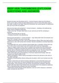 DEEP VEIN THROMBOSIS &lpar;DVT&rpar; EXAM QUESTIONS AND ANSWERS