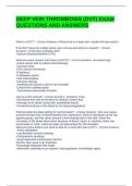 DEEP VEIN THROMBOSIS &lpar;DVT&rpar; EXAM QUESTIONS AND ANSWERS