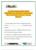 U1 UST Installation Exam 2025&sol;2026 &vert; 130&plus; Verified Q&As &vert; Tank Installation&comma; Safety&comma; Leak Prevention & Compliance